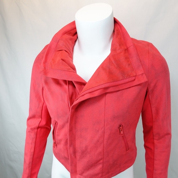 Rock & Republic Jackets & Blazers - R&R Salmon Pink Cropped Motorcycle Jacket
